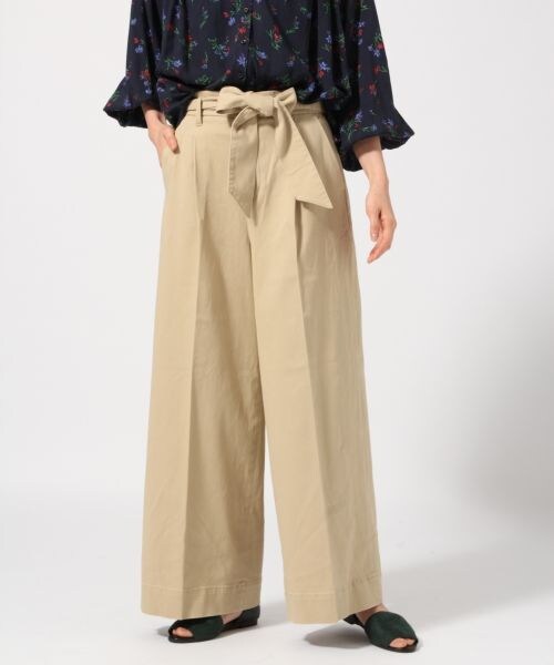 GLOBAL WORK（グローバルワーク）の「リボンチノワイドパンツ（パンツ・ピンク/ベージュ/カーキ/ネイビー）」の2枚目の写真