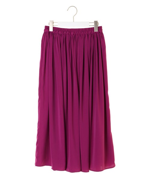 AMERICAN HOLIC（アメリカンホリック）の「【Special Price】・サテンギャザーマキシスカート（スカート・ブラック/ピンク/グレーベージュ/イエロー/ターコイズブルー/サックスブルー/ネイビー/パープル・F）」の20枚目の写真