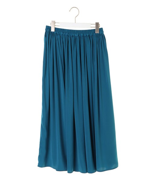 AMERICAN HOLIC（アメリカンホリック）の「【Special Price】・サテンギャザーマキシスカート（スカート・ブラック/ピンク/グレーベージュ/イエロー/ターコイズブルー/サックスブルー/ネイビー/パープル・F）」の17枚目の写真