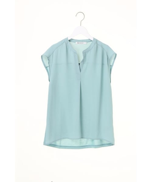 AMERICAN HOLIC（アメリカンホリック）の「【Special Price】スキッパー衿シフォンドッキングブラウス（トップス・オフホワイト/ブラック/ピンク/ミント・F）」の11枚目の写真