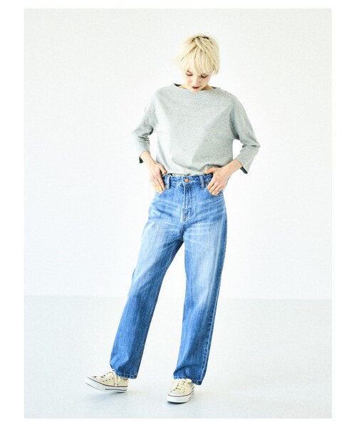 AMERICAN HOLIC(アメリカンホリック)の「【Special Price】P ハイライズデニム(パンツ・インディゴ/ワンウォッシュ・S/M/L)」の2枚目の写真