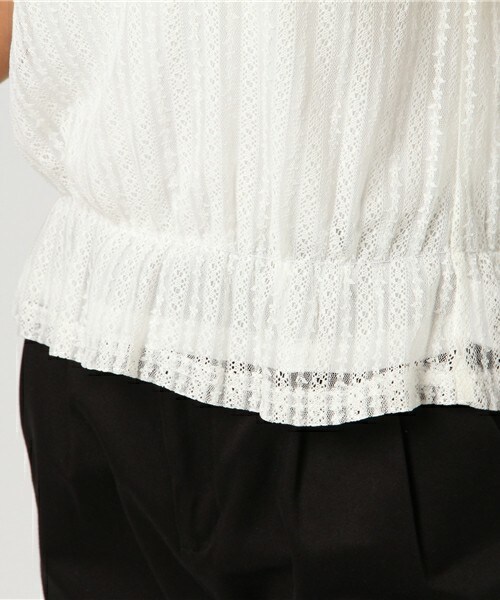 archives（アルシーヴ）の「ストライプレースフレンチトップス（Tシャツ/カットソー・レディース・オフホワイト/ブラウン/ブルー・MEDIUM）」の10枚目の写真