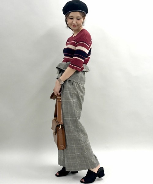 archives（アルシーヴ）の「コルセットベルト付ハイウエストワイドパンツ（その他パンツ・レディース・ブラック/シルバーグレー/ベージュ・MEDIUM）」の9枚目の写真