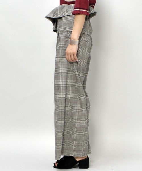 archives（アルシーヴ）の「コルセットベルト付ハイウエストワイドパンツ（その他パンツ・レディース・ブラック/シルバーグレー/ベージュ・MEDIUM）」の4枚目の写真