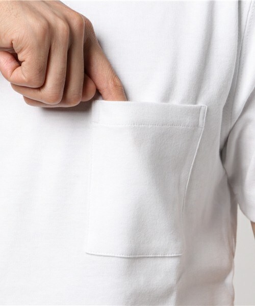 MIND BLOW（マインドブロウ）の「ロング丈ポケットTシャツ[キシリトール加工]（Tシャツ/カットソー・メンズ・ホワイト/ミント/サックスブルー/ラベンダー/ピンク・M/L/LL）」の11枚目の写真