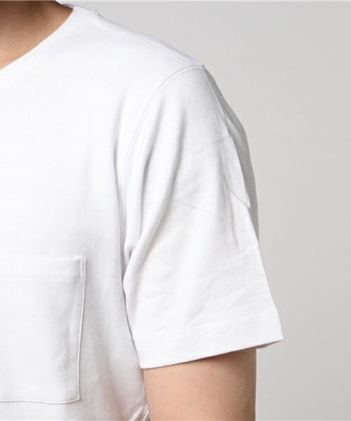 MIND BLOW（マインドブロウ）の「ロング丈ポケットTシャツ[キシリトール加工]（Tシャツ/カットソー・メンズ・ホワイト/ミント/サックスブルー/ラベンダー/ピンク・M/L/LL）」の9枚目の写真