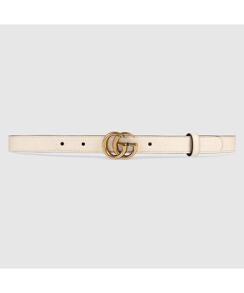GUCCI（グッチ）の「Leather belt with double G buckle（ベルト 