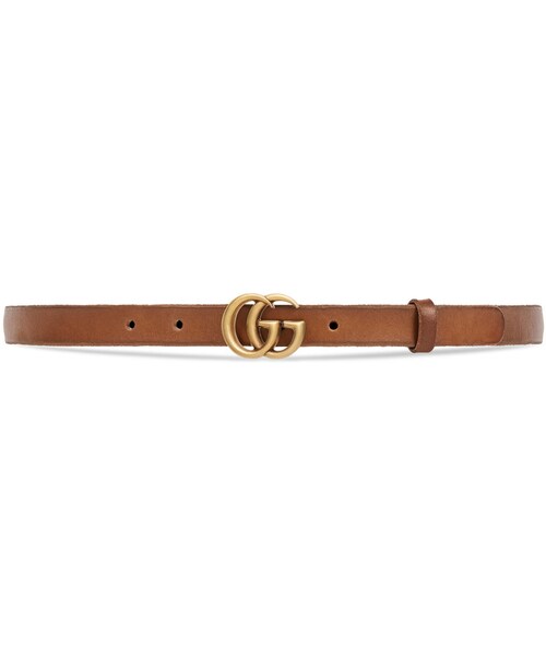 GUCCI（グッチ）の「Leather belt with double G buckle（ベルト