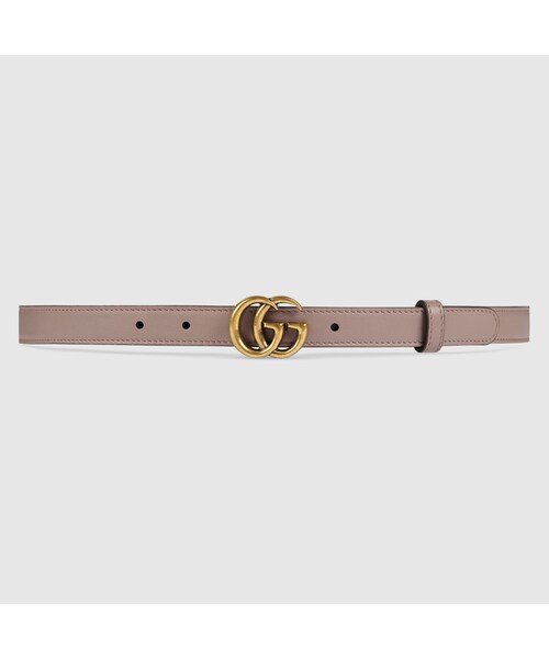 GUCCI（グッチ）の「Leather belt with double G buckle（ベルト 