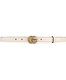 GUCCI | Leather belt with double G buckle(ベルト)