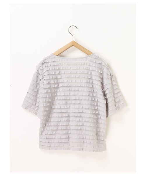 ehka sopo（エヘカソポ）の「フリルVカーディガン（トップス・グレー/ブラック/キャメル・M）」の2枚目の写真