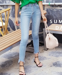 DHOLIC | アンバランスカットオフスキニーデニムパンツ(デニムパンツ)