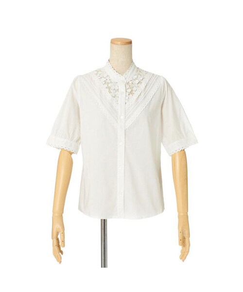 F i.n.t（フィント）の「フラワーレースコットンブラウス/F i.n.t（シャツ/ブラウス・レディース・その他）」の2枚目の写真