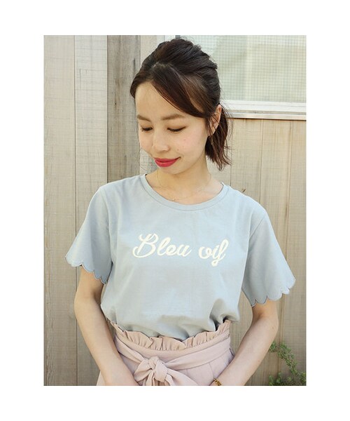 F i.n.t（フィント）の「スカラップカットワークロゴプリントT/F i.n.t（Tシャツ/カットソー・レディース・その他）」の4枚目の写真