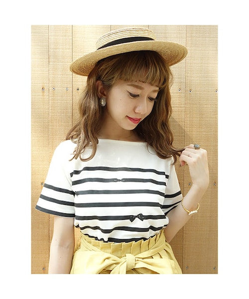 F i.n.t(フィント)の「リボンボーダープリントT/F i.n.t(Tシャツ/カットソー・レディース・その他)」の1枚目の写真