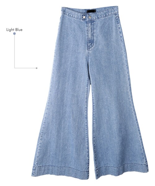 DINT（ディント）の「デー大きくワイドデニムパンツ（デニムパンツ・レディース・S/M/L）」の3枚目の写真