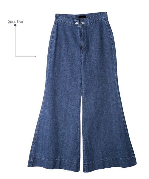 DINT（ディント）の「デー大きくワイドデニムパンツ（デニムパンツ・レディース・S/M/L）」の4枚目の写真