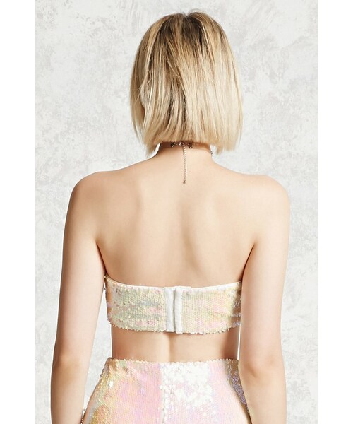 FOREVER 21(フォーエバー トゥエンティーワン)の「ツートーンスパンコールチューブトップ(その他・レディース・PINK/WHITE/BLUE/BLACK・S/M/L)」の3枚目の写真