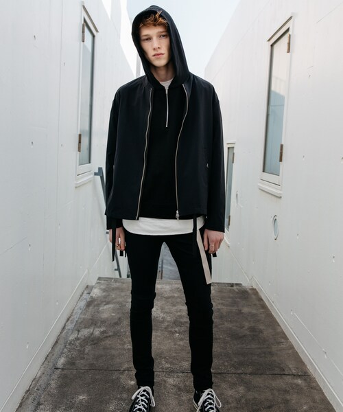 LIDNM（リドム）の「2WAYストレッチオーバーブルゾン（ブルゾン・メンズ・ブラック・S, M, L）」の4枚目の写真