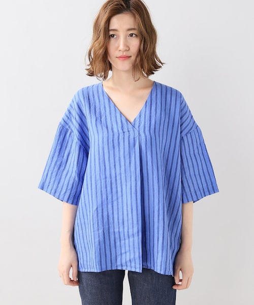 JOURNAL STANDARD - ほぼ未使用！ジャーナルスタンダード　リネンVネックブラウス JOURNAL STANDARD relume（ジャーナルスタンダード レリューム