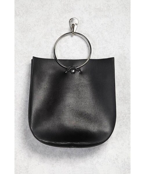 FOREVER 21(フォーエバー トゥエンティーワン)の「FOREVER 21+ Faux Leather O-Ring Tote Set(トートバッグ・レディース・Black/Gray・ONE SIZE)」の11枚目の写真