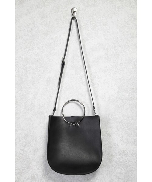 FOREVER 21(フォーエバー トゥエンティーワン)の「FOREVER 21+ Faux Leather O-Ring Tote Set(トートバッグ・レディース・Black/Gray・ONE SIZE)」の9枚目の写真