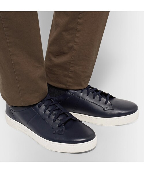 ZEGNA スニーカー Zegna - Triple Stitch Navy Denim Low Top Sneaker