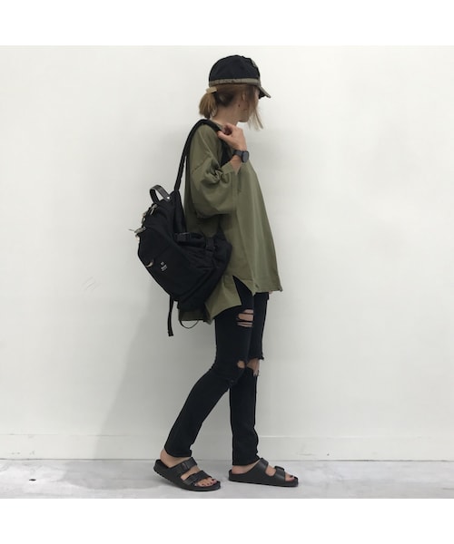 copine（コピン）の「★大好評再入荷★ヘムシルエットBIGスウェットTシャツ/チュニック（4color）【クリックポスト対象商品】（Tシャツ/カットソー・レディース・その他）」の3枚目の写真