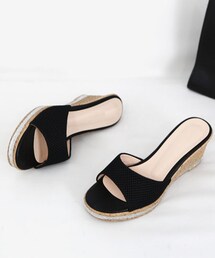 SOVOMALL | グリッターラインウェッジサンダル(サンダル)