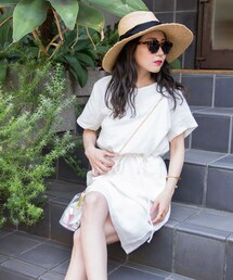 LAULEN | BACK V LINEN OP(ワンピース)