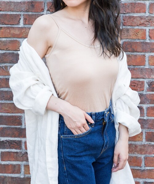 LAULEN（ローレン）の「BASIC LONG CAMISOLE（キャミソール・レディース・ホワイト/ベージュ・フリー）」の2枚目の写真
