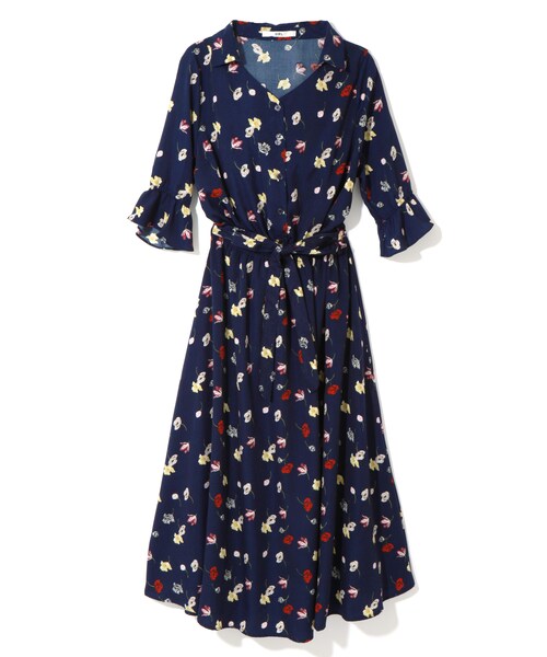 GRL（グレイル）の「花柄マキシワンピース（ワンピース・レディース・オフホワイト/ネイビー・M）」の2枚目の写真