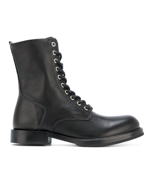 DIESEL(ディーゼル)の「Diesel - レースアップブーツ - women - カーフレザー/レザー/rubber - 39(ブーツ・レディース・ブラック・39)」の1枚目の写真