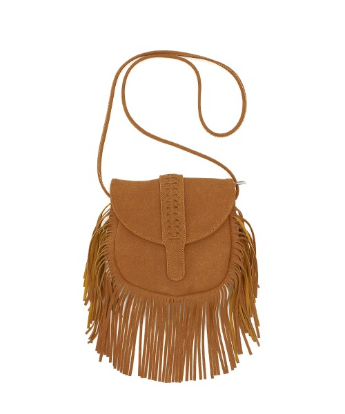 ANAP(アナップ)の「フェイクスエードフリンジミニBAG(バッグ・レディース・キャメル/ブラック・one size)」の2枚目の写真