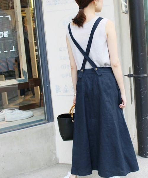 スローブイエナ☆リネンロンパース Yahoo!オークション - 極美品 20SS SLOBE IENA スローブイエナ
