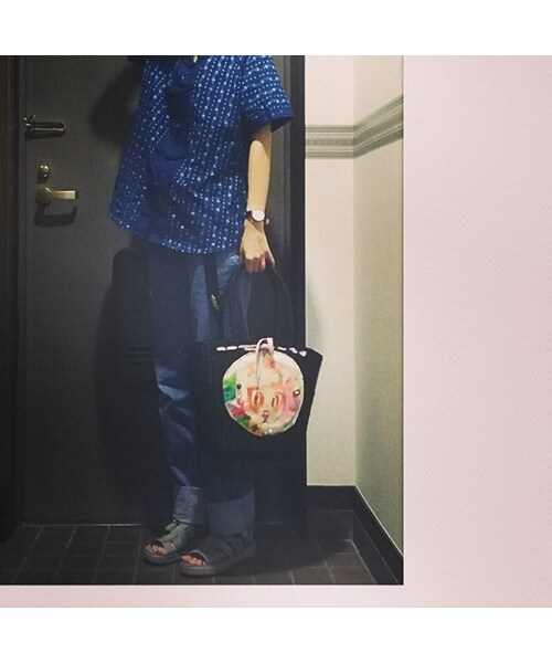 Handmade（ハンドメイド）の「デビルシスターもやこちゃん　かごバッグ（かごバッグ・レディース・その他）」の5枚目の写真