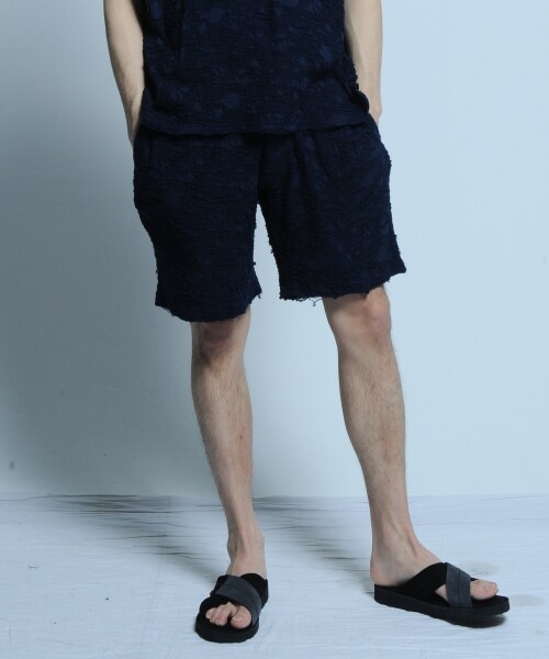 VIRGOwearworks(ヴァルゴウェアワークス)の「CELLULAR ONE SHORTS{MOLAR}ダメージショートパンツ(パンツ・メンズ・WHITE/NAVY/BLACK・2/3/4)」の1枚目の写真
