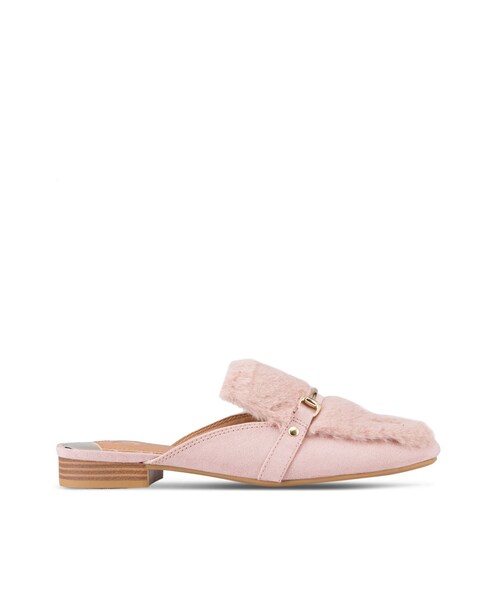 pink backless loafers