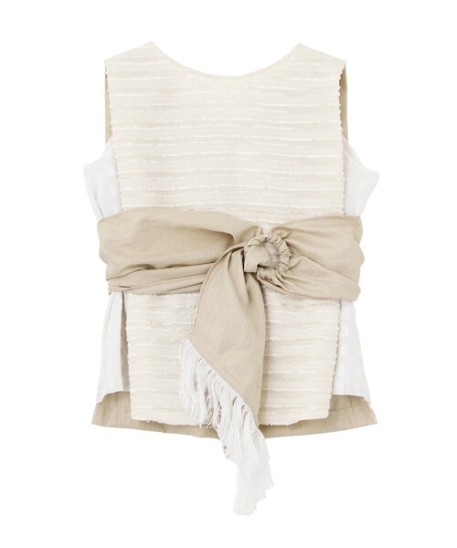 ELENDEEK（エレンディーク）の「RUSTIC MIX BLOUSE（トップス・レディース・ホワイト/アイボリー/キャメル・F）」の3枚目の写真