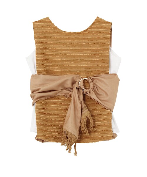 ELENDEEK（エレンディーク）の「RUSTIC MIX BLOUSE（トップス・レディース・ホワイト/アイボリー/キャメル・F）」の2枚目の写真