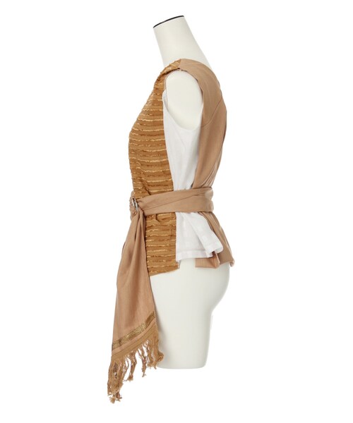 ELENDEEK（エレンディーク）の「RUSTIC MIX BLOUSE（トップス・レディース・ホワイト/アイボリー/キャメル・F）」の16枚目の写真