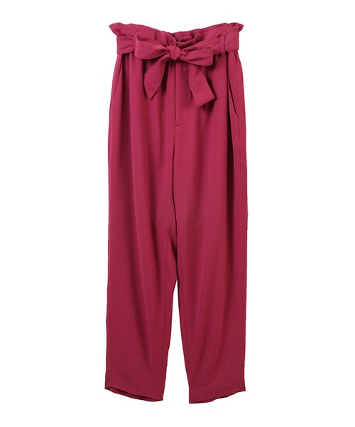 31 Sons de mode（トランテアン　ソン　ドゥ　モード）の「ウエストリボンテーパードパンツ（パンツ・レディース・モデル身長:163cm/マスタードイエロー/ピンク/ブラック・36/38）」の4枚目の写真