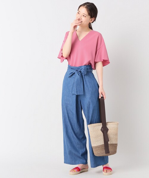IENA ACE フレアースリーブブラウス ピンク IENA（イエナ）の「ACE フレアースリーブブラウス◇（）」 - WEAR