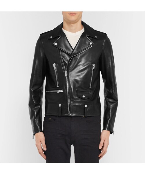 Saint Laurent（サンローラン）の「Saint Laurent Leather Biker Jacket（ライダースジャケット・メンズ・Black・IT46/IT48/IT50/IT52/IT54）」の3枚目の写真