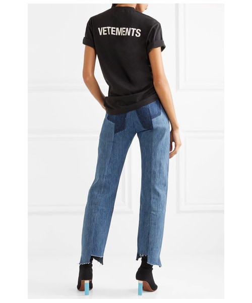 VETEMENTS（ヴェトモン）の「Vetements - Printed Cotton-jersey T-shirt - Black（Tシャツ/カットソー・レディース・Black・x small/large/small/medium）」の3枚目の写真
