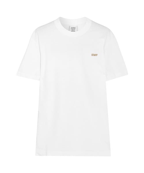 [VETEMENTS]ホワイトコットンTシャツ Vetements - Oversized Printed Cotton-Jersey T-Shirt - White