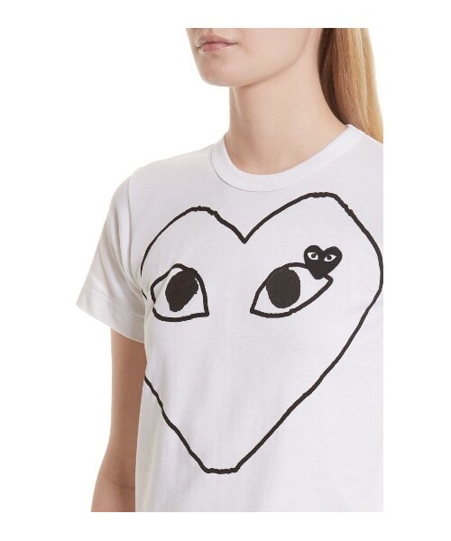 COMME des GARCONS（コムデギャルソン）の「Women's Comme Des Garcons Play Outline Heart Tee（Tシャツ/カットソー・レディース・White・Large/Medium/Small/X-Small）」の2枚目の写真