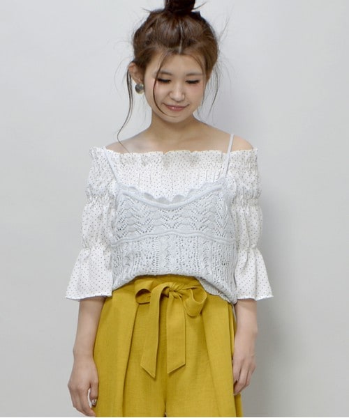 archives（アルシーヴ）の「スカシキャミ（ニット/セーター・レディース・ブラック/グレー/ピンク系その他・MEDIUM）」の3枚目の写真