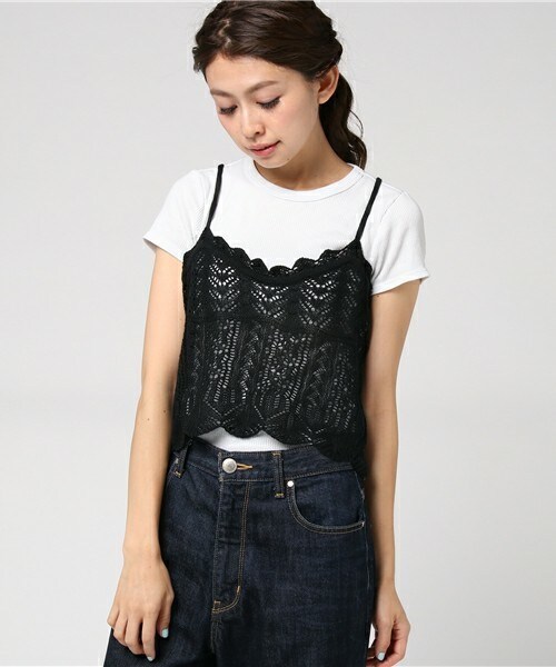 archives（アルシーヴ）の「スカシキャミ（ニット/セーター・レディース・ブラック/グレー/ピンク系その他・MEDIUM）」の2枚目の写真