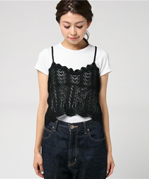 archives（アルシーヴ）の「スカシキャミ（ニット/セーター・レディース・ブラック/グレー/ピンク系その他・MEDIUM）」の4枚目の写真